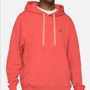 Nike Fleece Pullover Hoodie Red Sportswear Classic
